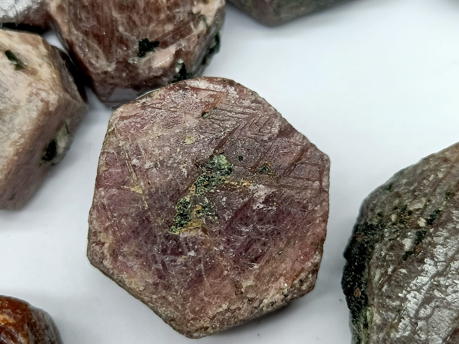 Ruby Raw Polygon with natural triangles Record Keepers Crystal Wellness