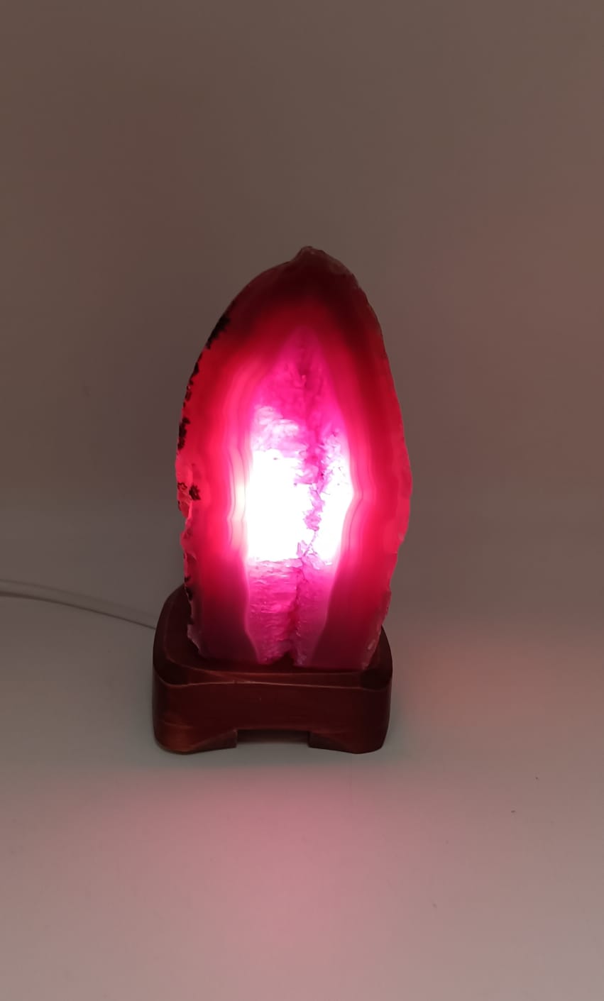 Pink Agate Lamp 1445g Crystal Wellness