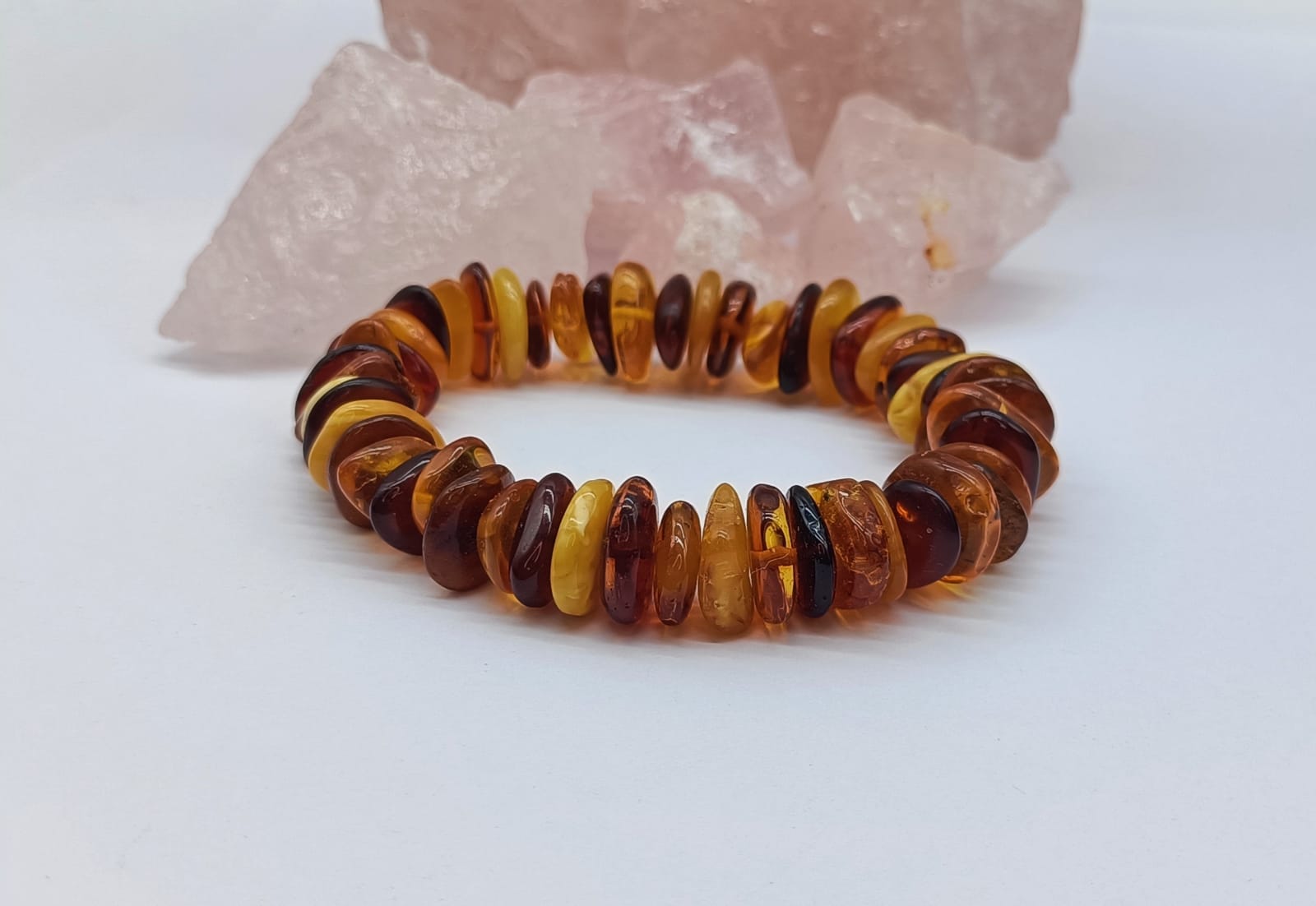Multi Colour Amber Bracelet 19.68g Crystal Wellness