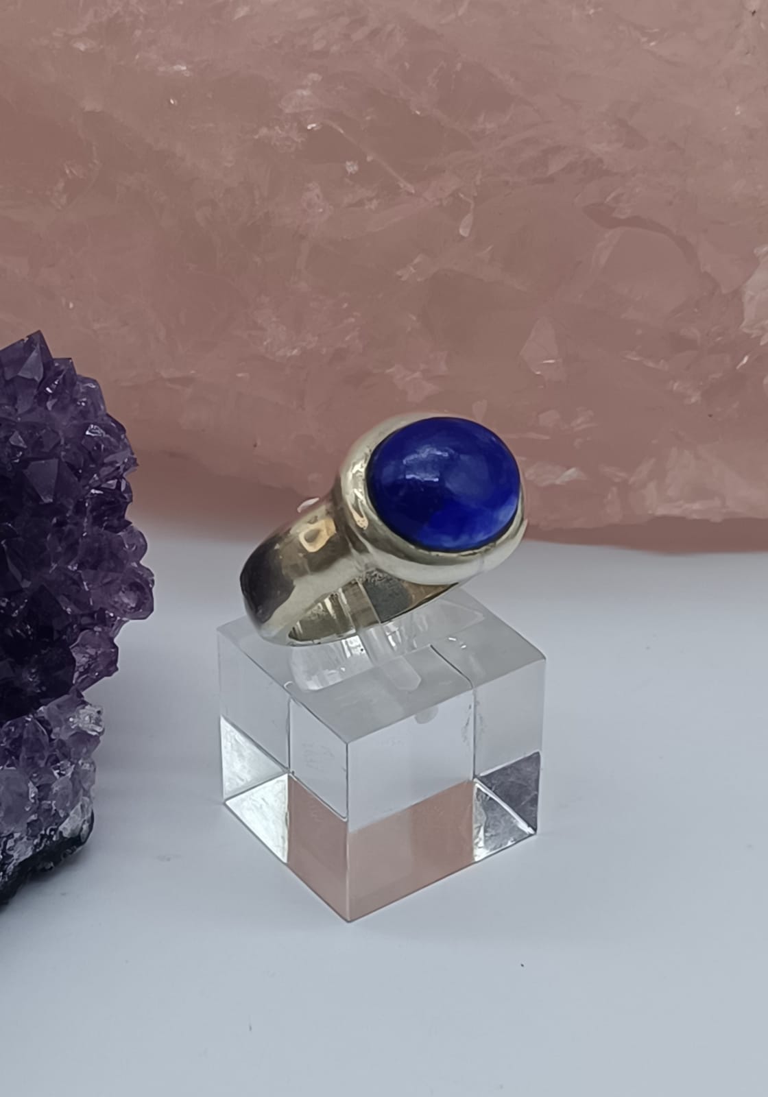 Lapis Lazuli Sterling Silver Ring Size 7 Crystal Wellness