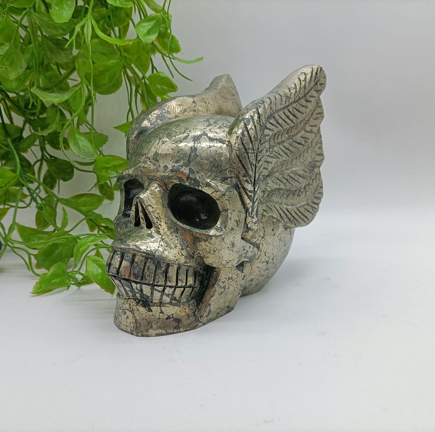 Pyrite Skull with Wings LARGE 5.585 Kg

