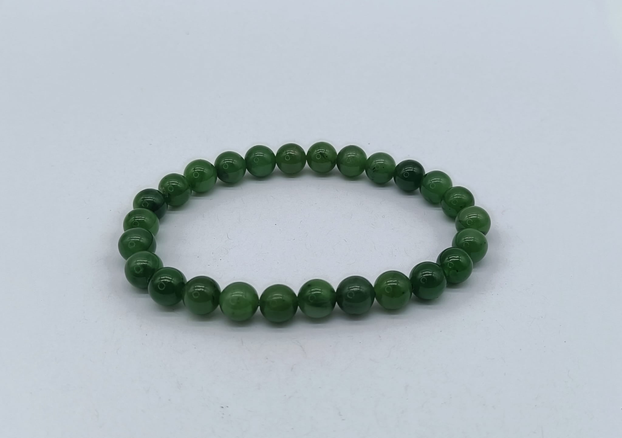 Nephrite Jade Beads Bracelet Crystal Wellness