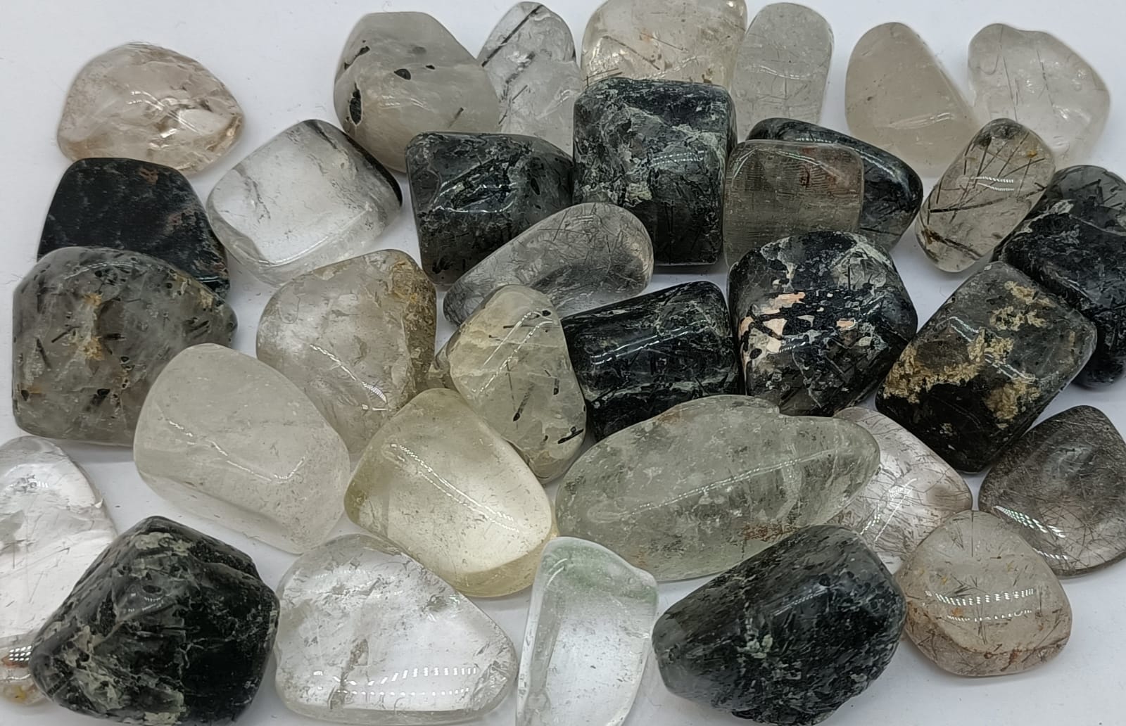 Black Rutilated Quartz Tumbled Stone