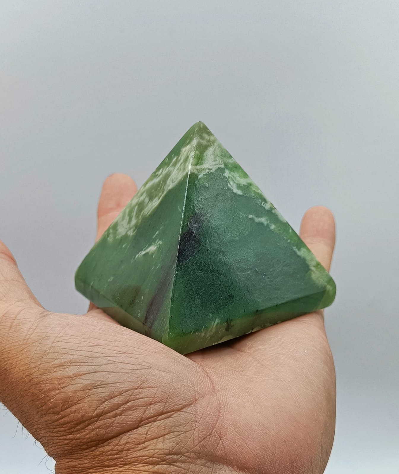 Nephrite Jade Pyramid 406g Crystal Wellness
