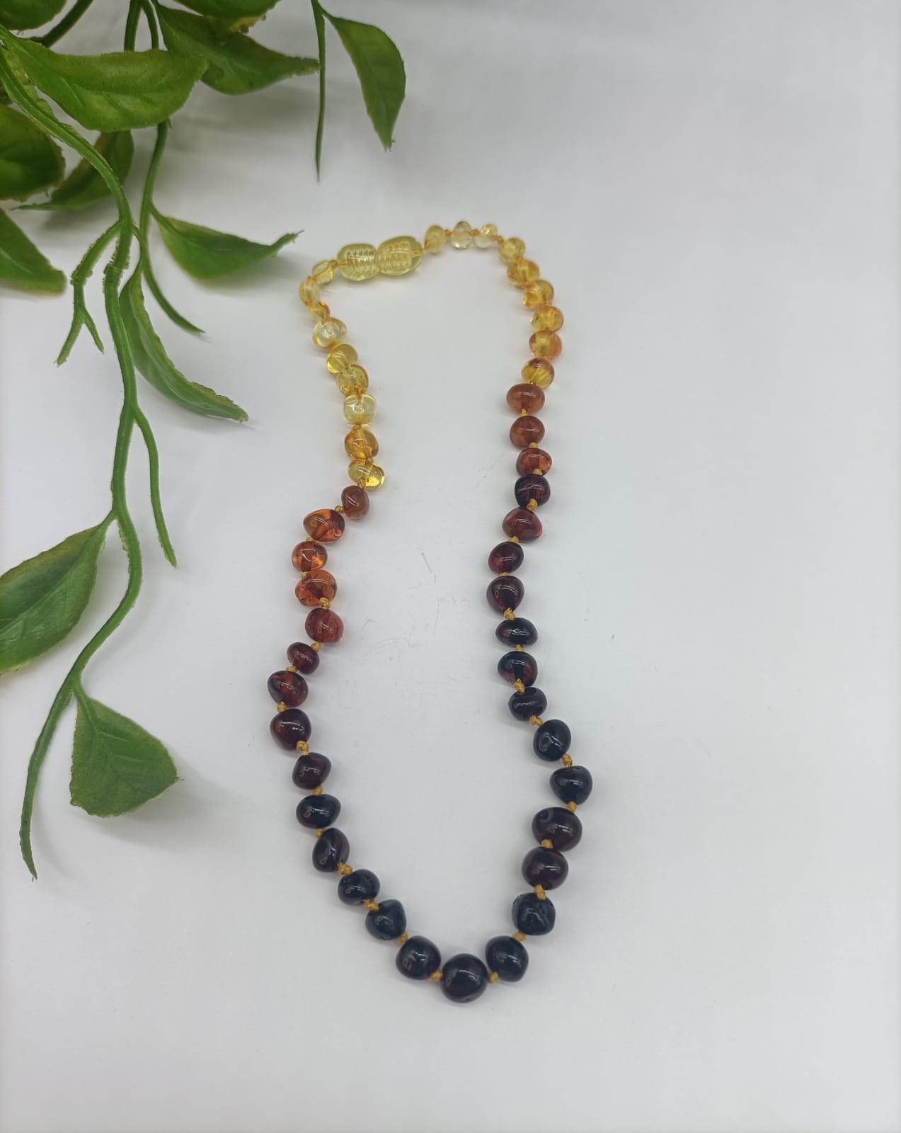 Baroque Rainbow Natural Baby Amber Necklace High Grade

