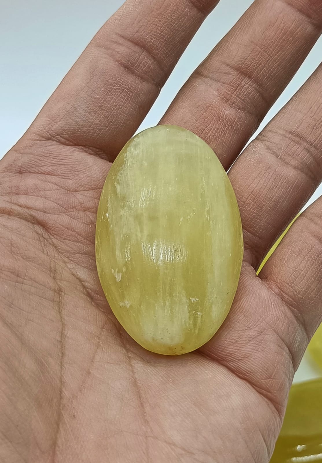 Lemon Calcite Palm Stone