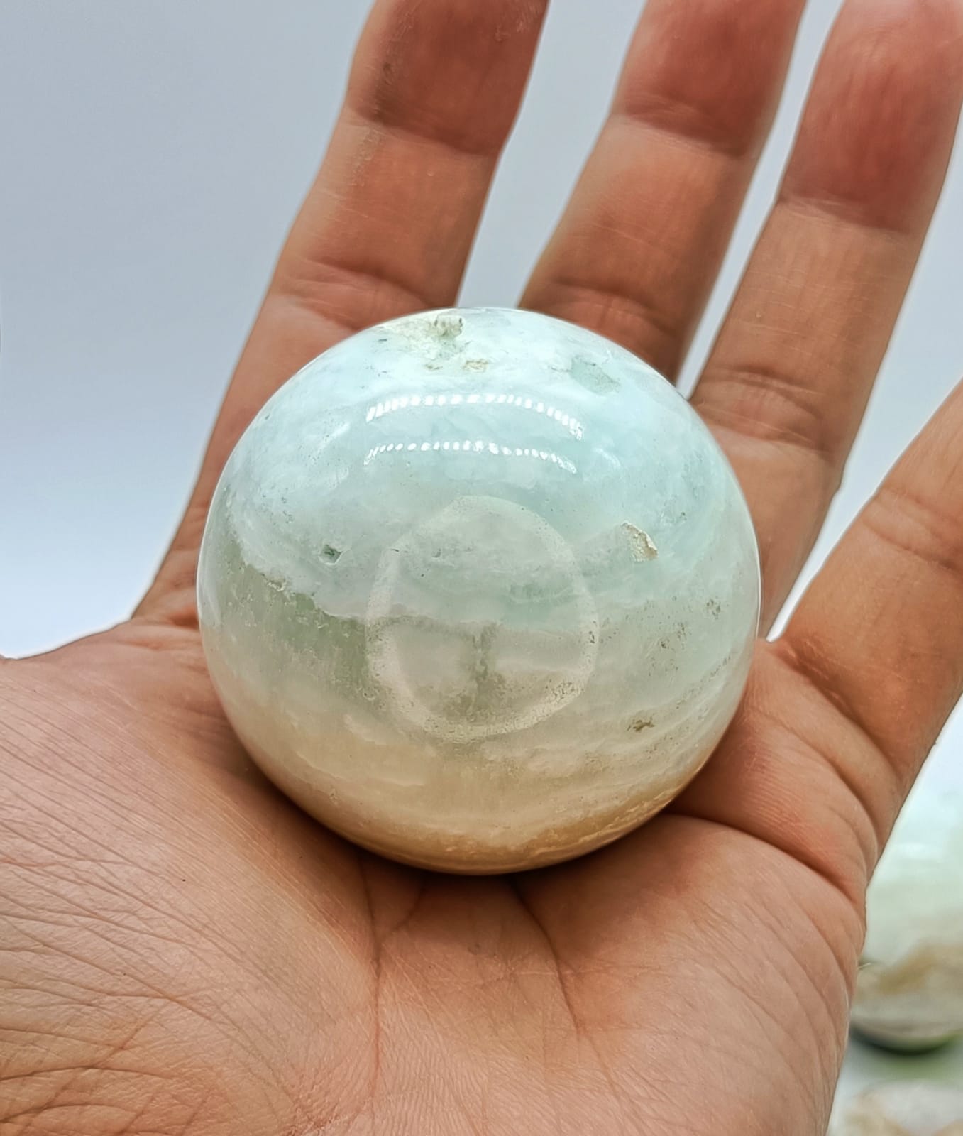 Caribbean Blue Calcite Spheres Crystal Wellness