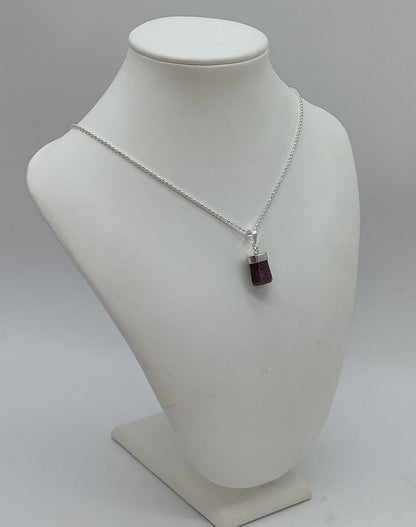 Ruby 925 Sterling Silver Pendant Crystal Wellness