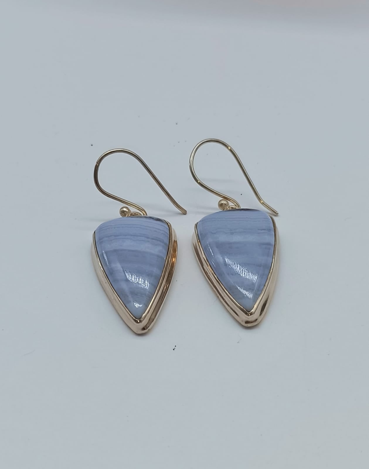 Blue Lace Agate 925 Sterling Silver Earring Crystal Wellness