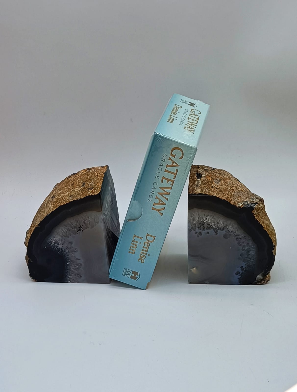 Brown Agate Bookend Pair 1287g Crystal Wellness