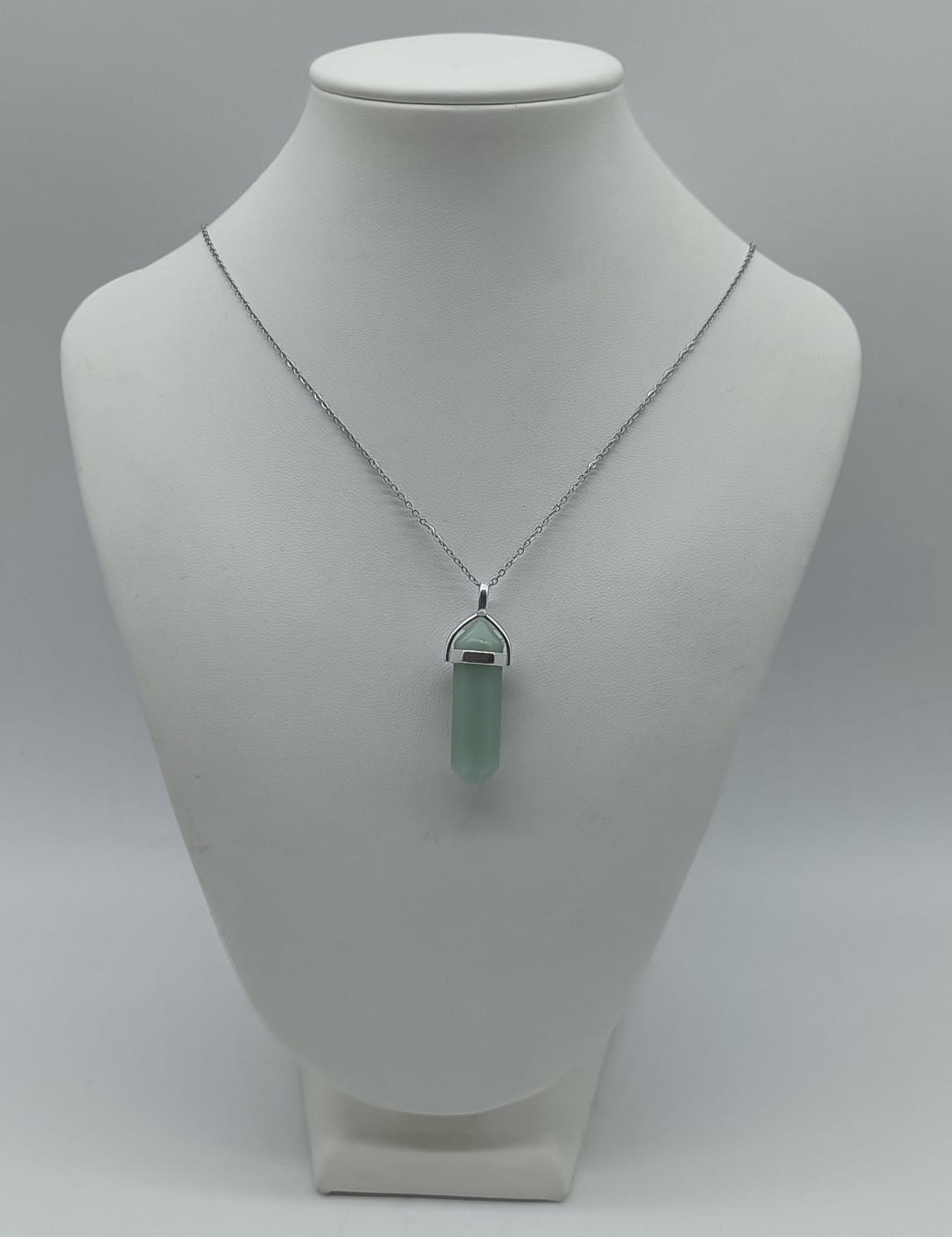 Amazonite 925 Sterling Silver DT Pendant (Stainless Chain Included) Crystal Wellness
