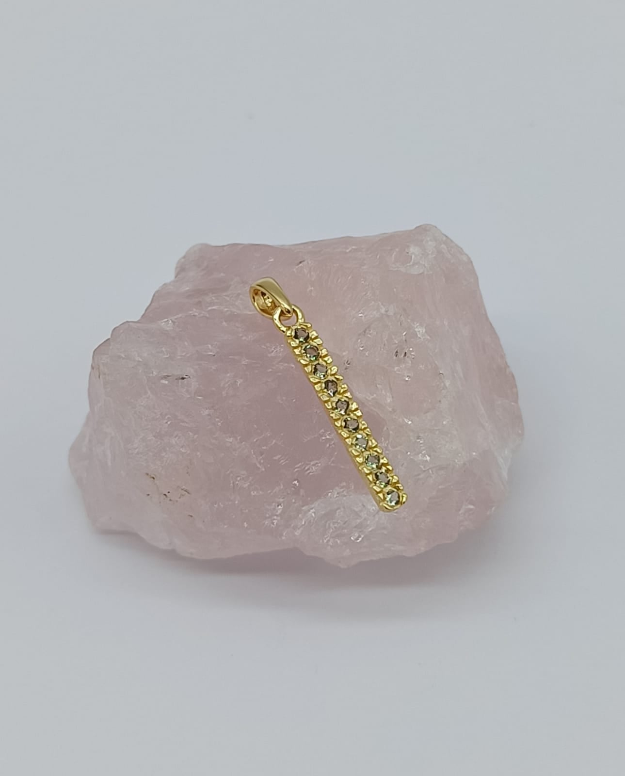 Authentic Moldavite Pendant 18ct Gold Vermeil (Gold Vermeil Chain Included) Crystal Wellness