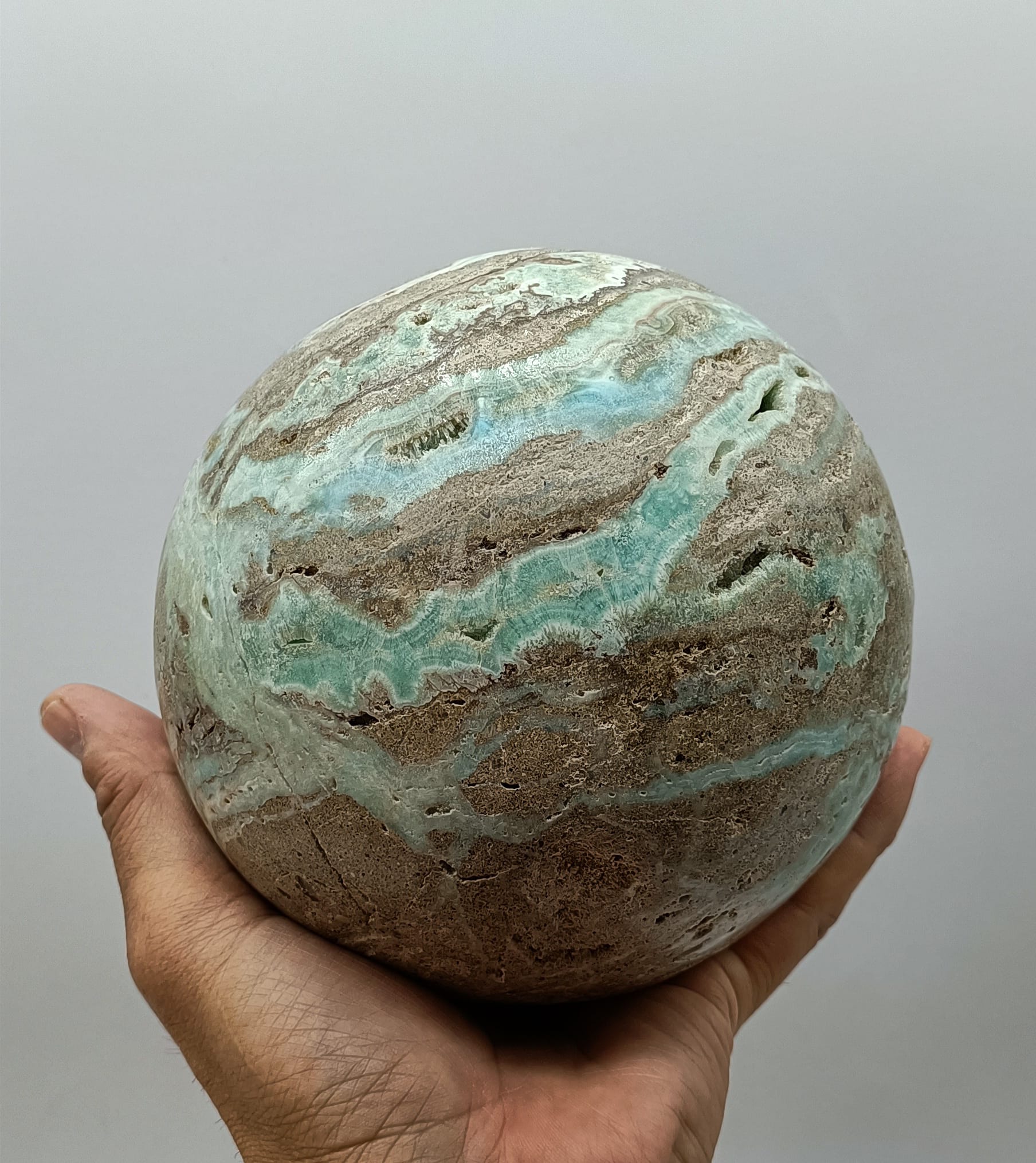 Blue Aragonite Sphere 3950g