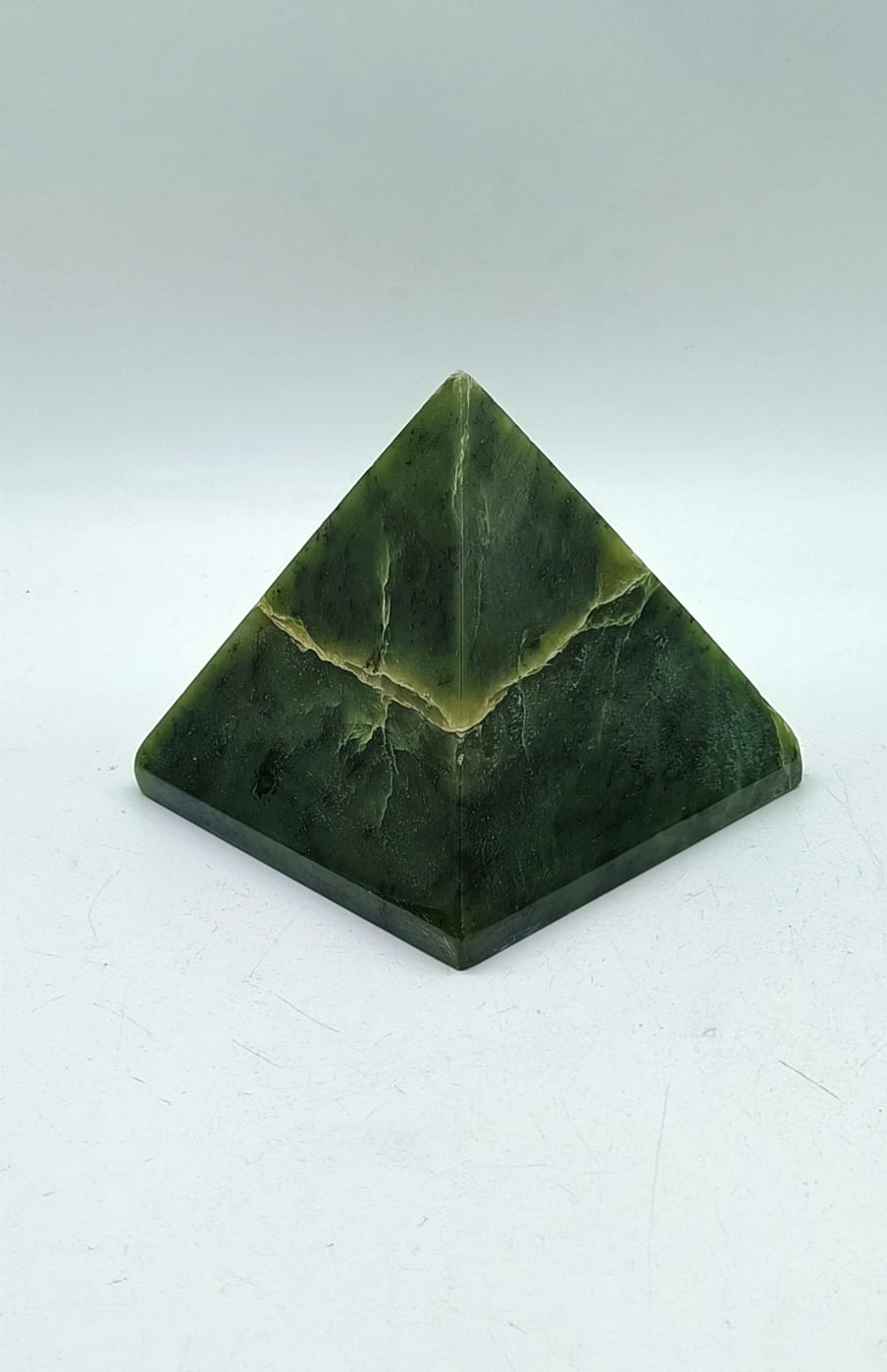 Nephrite Jade Pyramid 593g 85mm x 85mm Crystal Wellness