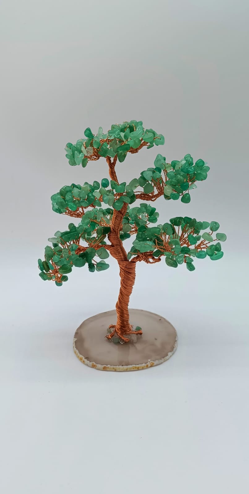 Green Aventurine Tree with Agate Base