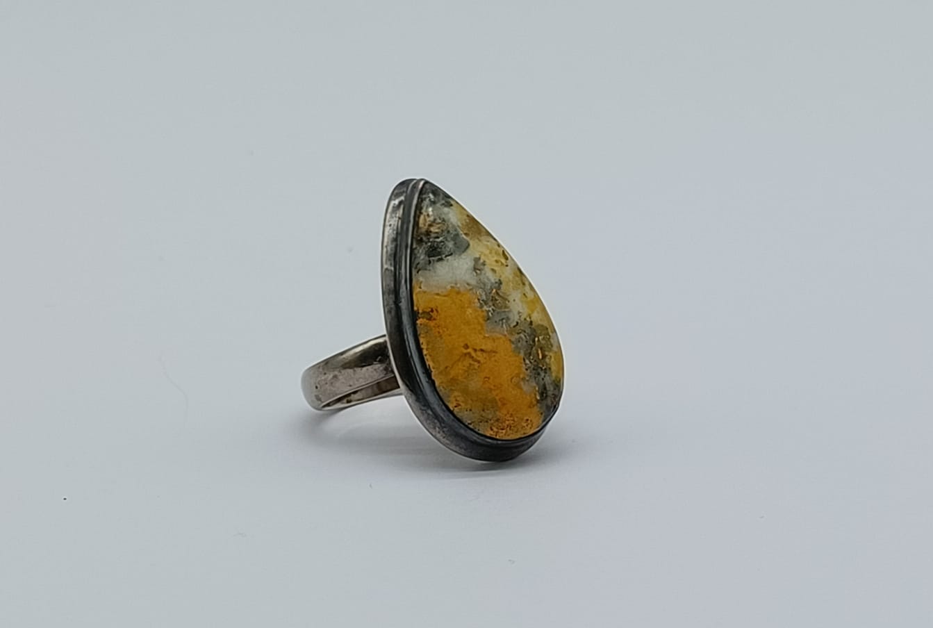Bumble Bee Jasper 925 Sterling Silver Ring Size 8.5