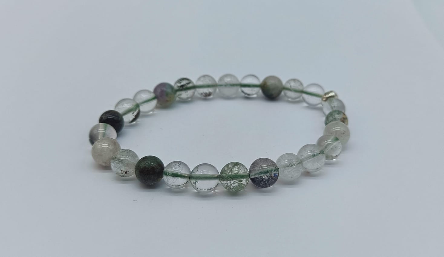 Green Phantom Quartz 8mm Bead Bracelet Crystal Wellness