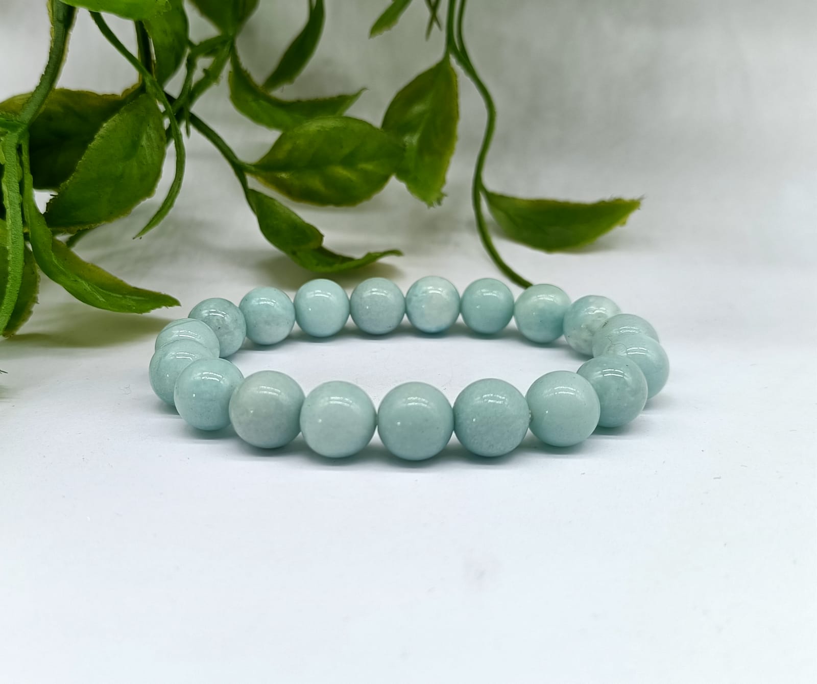 Aquamarine Beads Bracelet Crystal Wellness