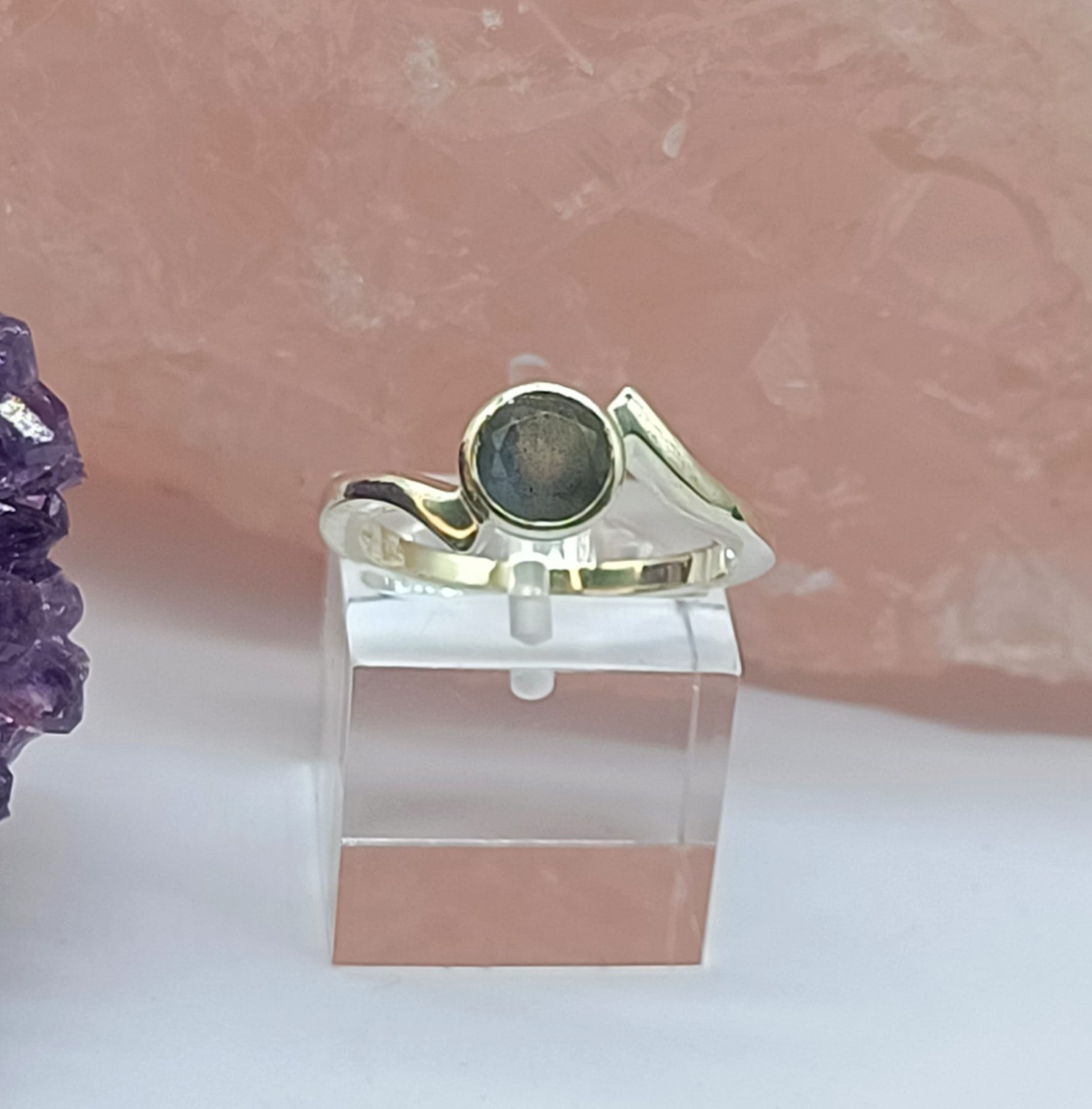Labradorite Sterling Silver Ring Size 7.5 Crystal Wellness