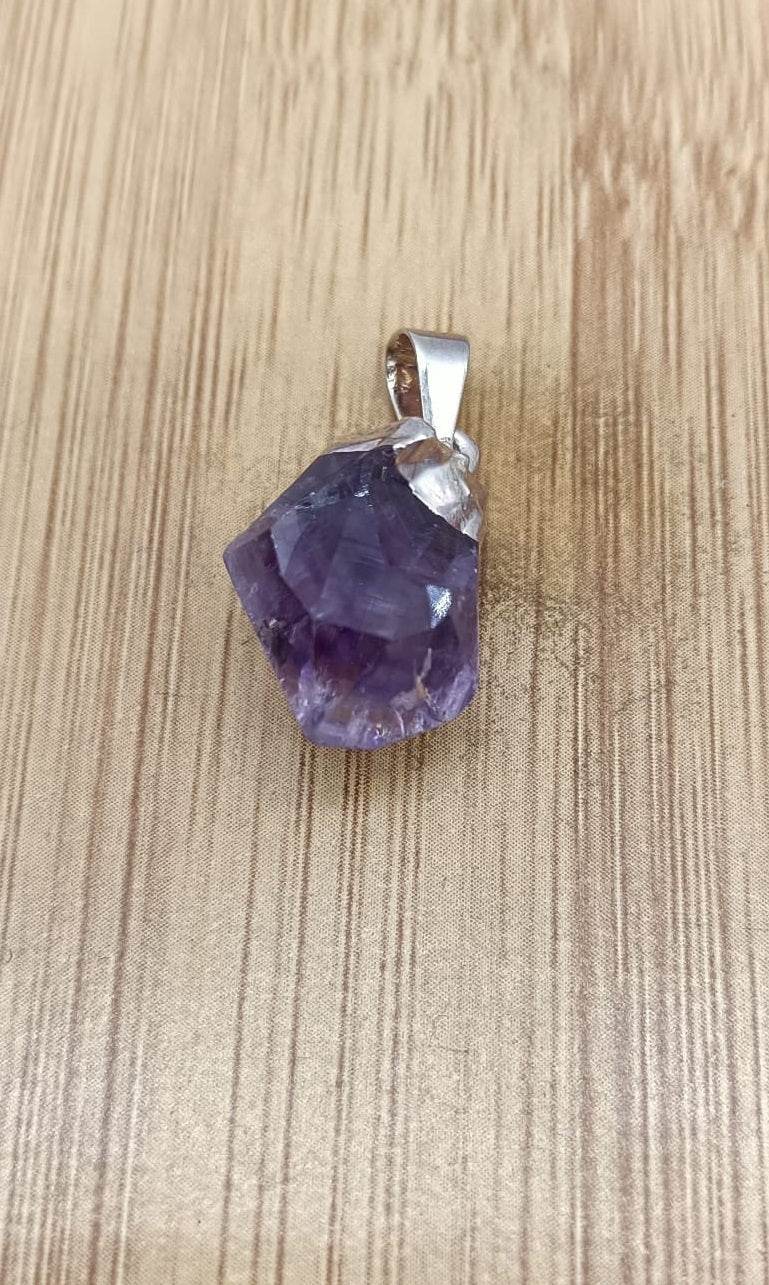 Amethyst Point Silver Plated Pendant