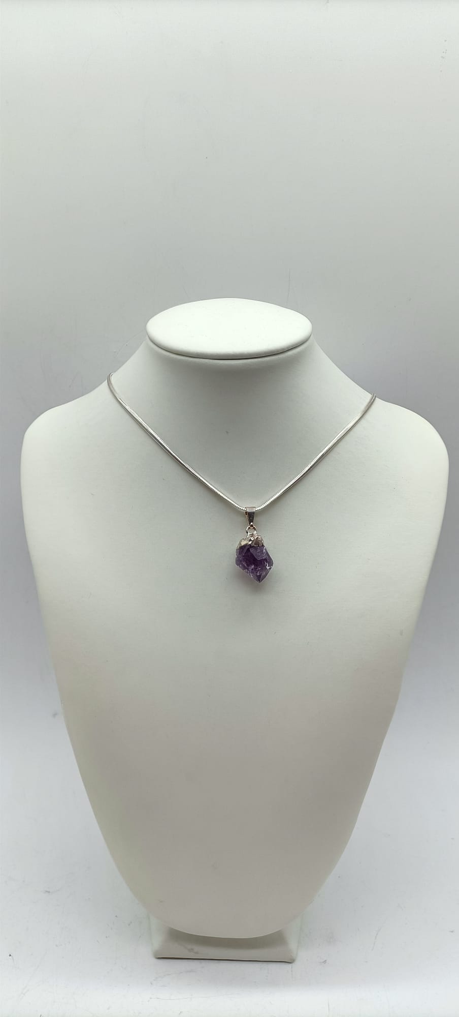 Amethyst Point Silver Plated Pendant