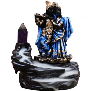 Radha Krishna Blue Backflow Incense Burner