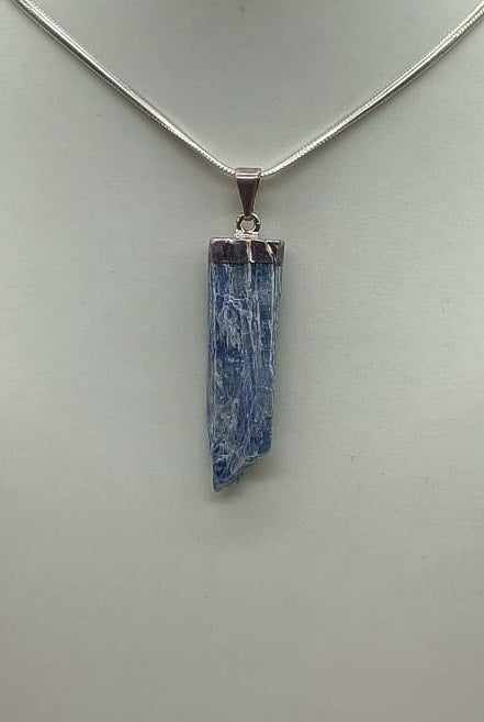 Blue Kyanite Silver Plated Pendant