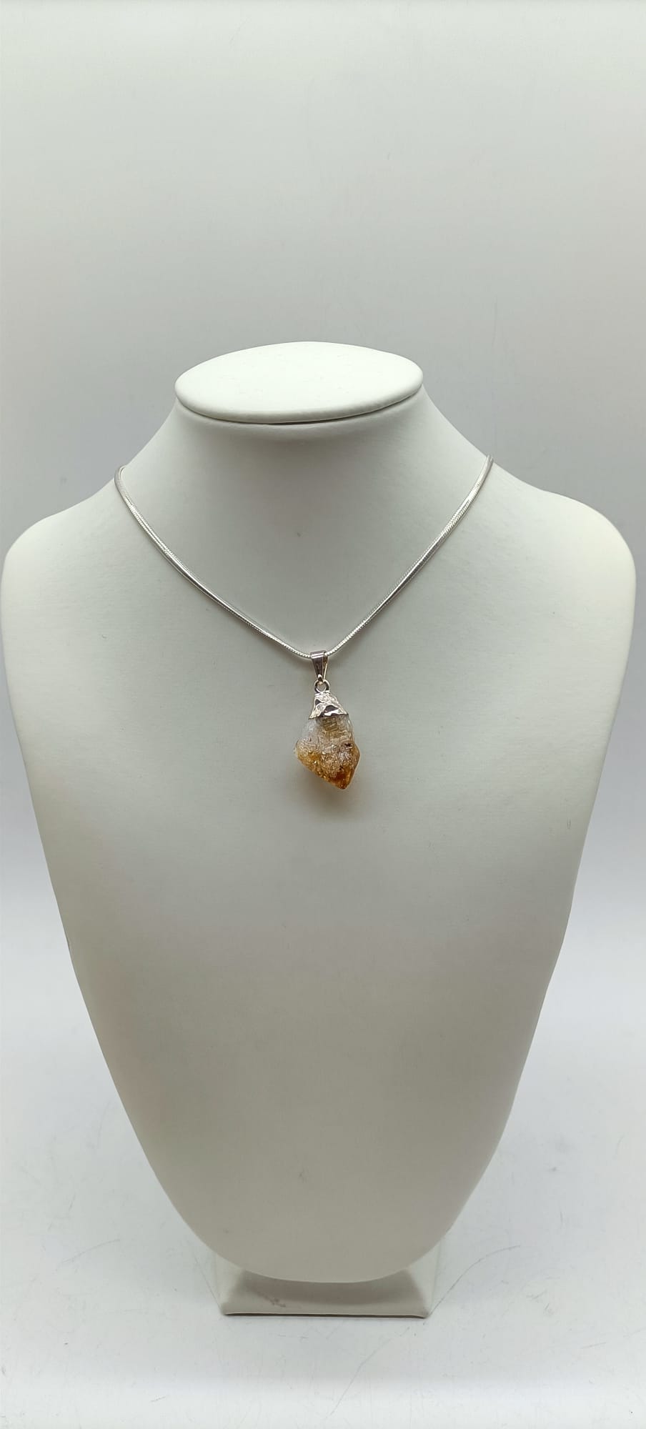 Citrine Point Silver Plated Pendant