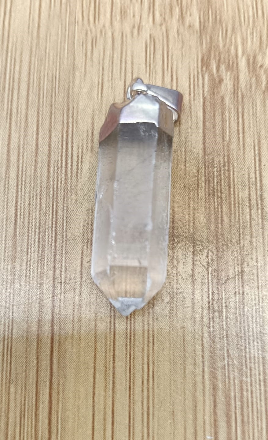Clear Quartz Silver Plated Pendant