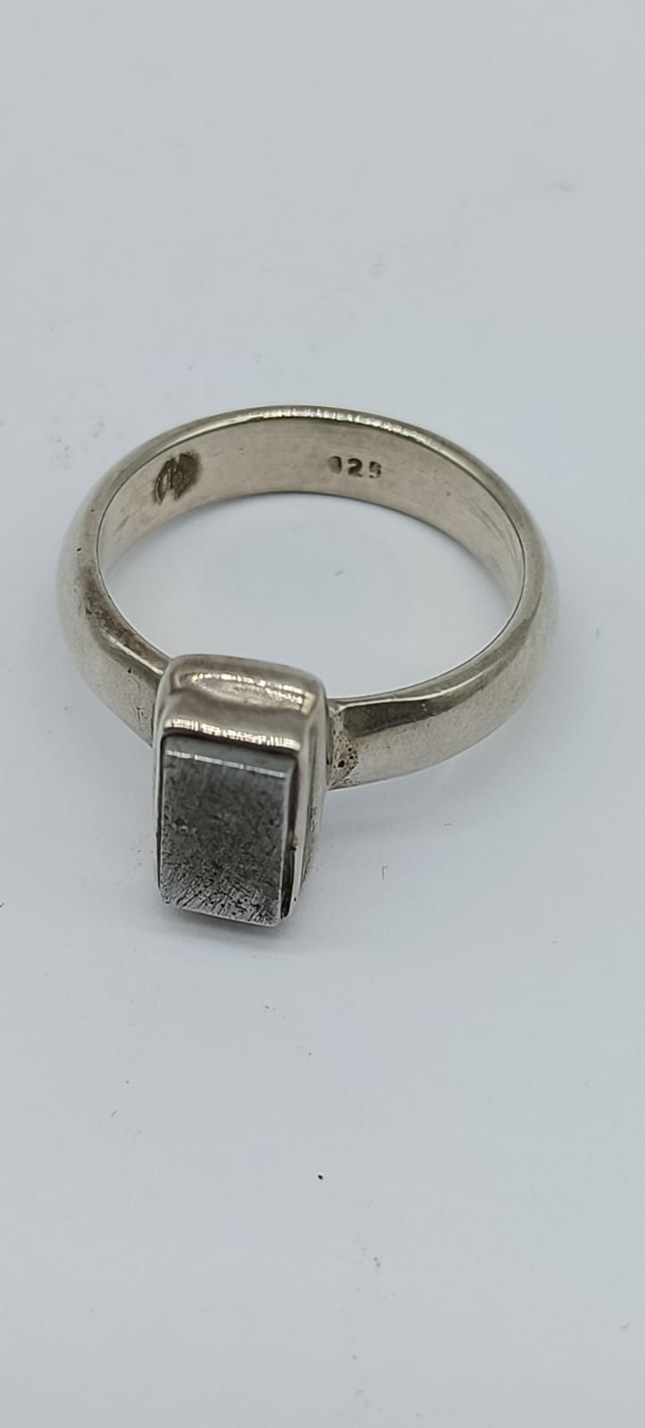 Gibeon Meteorite 925 Sterling Silver Ring Size 5