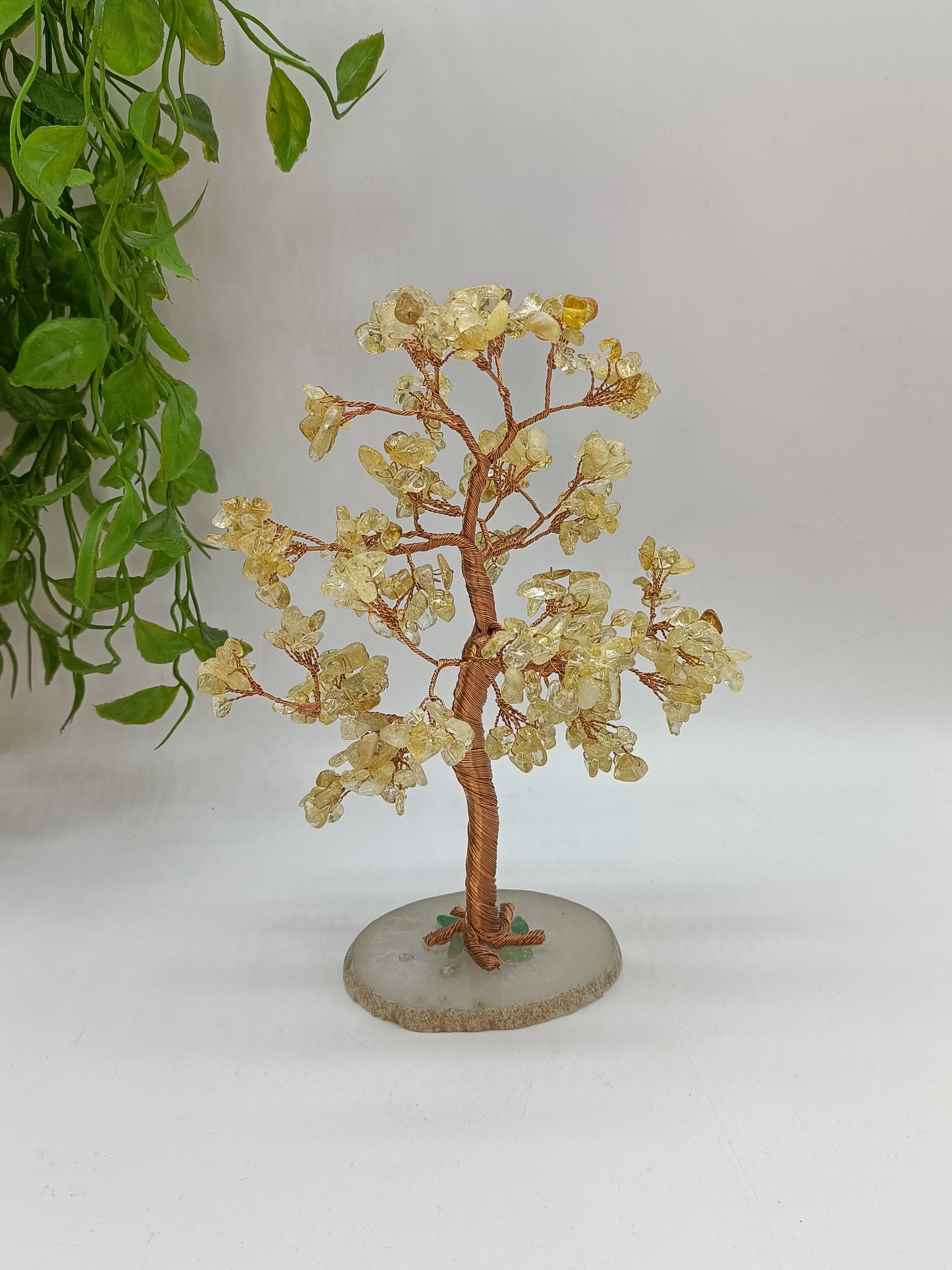 Citrine Tree with Agate Base Crystal Wellness