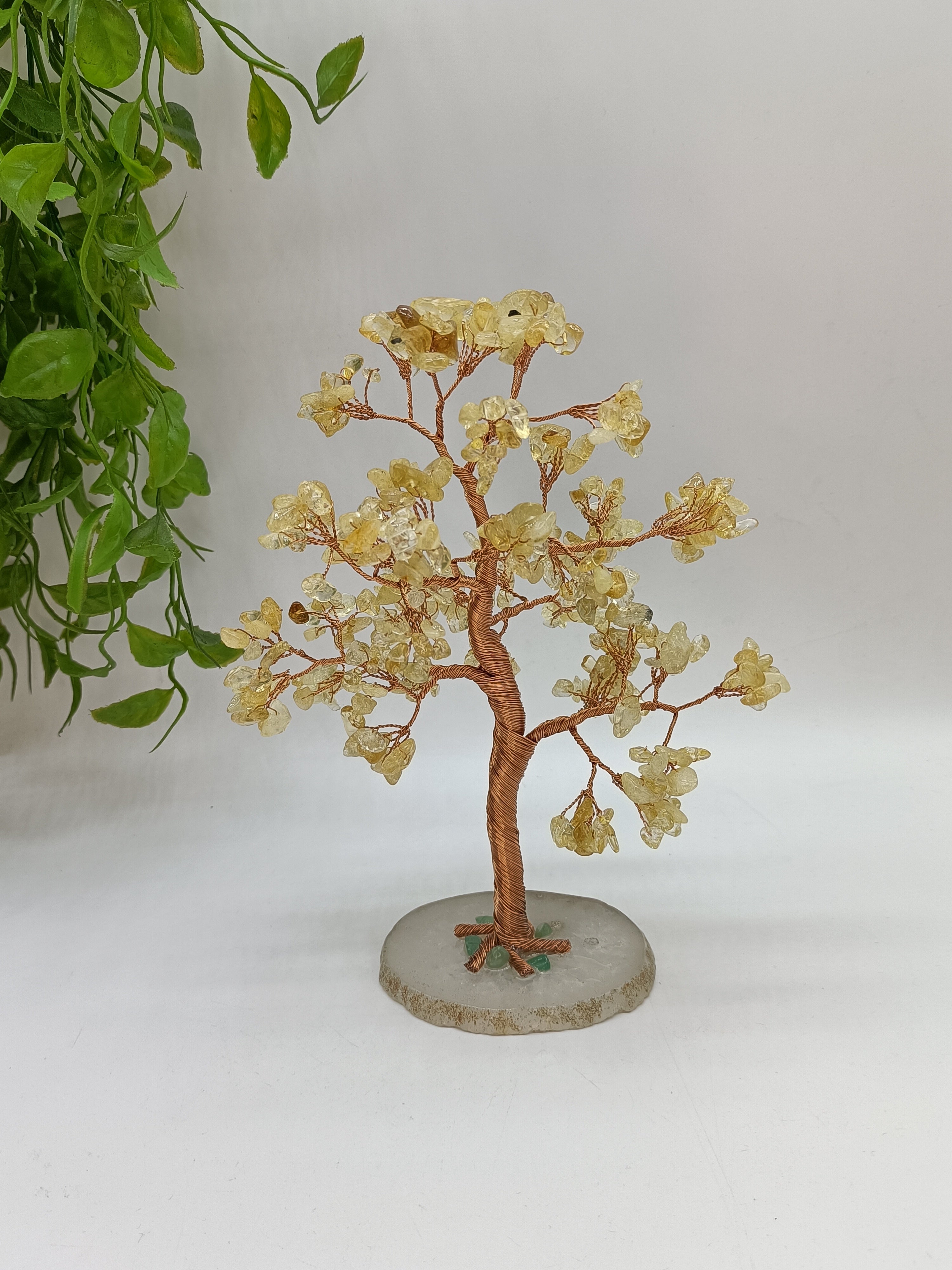 Citrine Tree with Agate Base Crystal Wellness