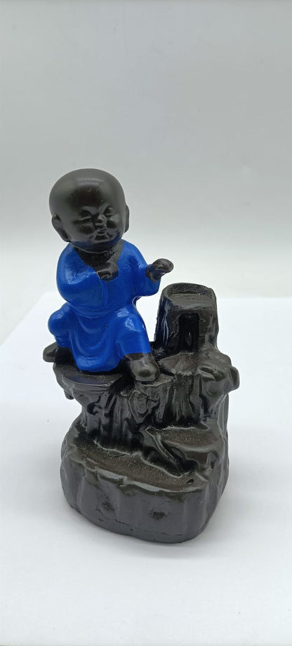 Kung Fu Monk Blue Backflow Incense Burner