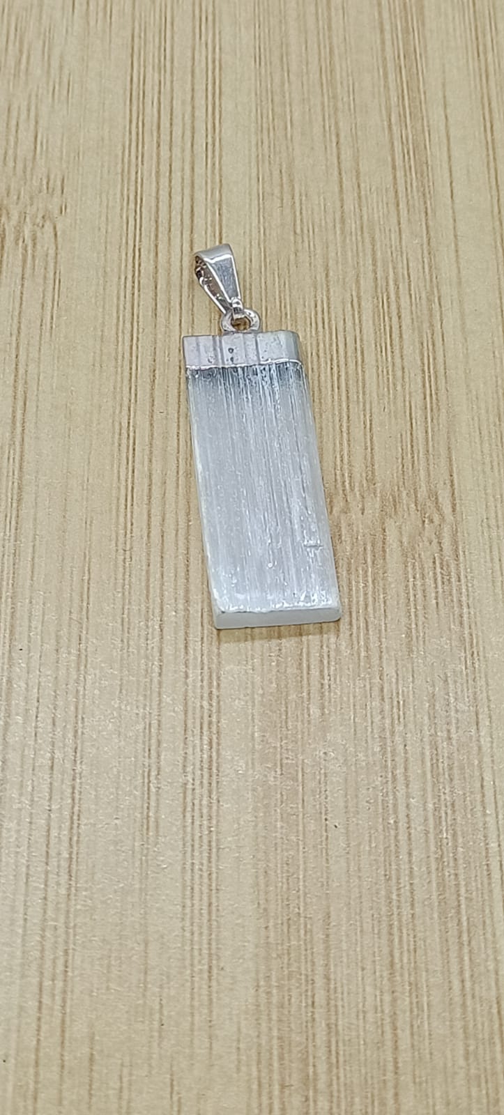 Selenite Silver Plated Pendant