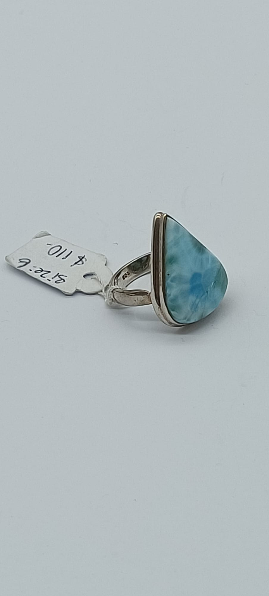 Larimar 925 Sterling Silver Ring Size 6