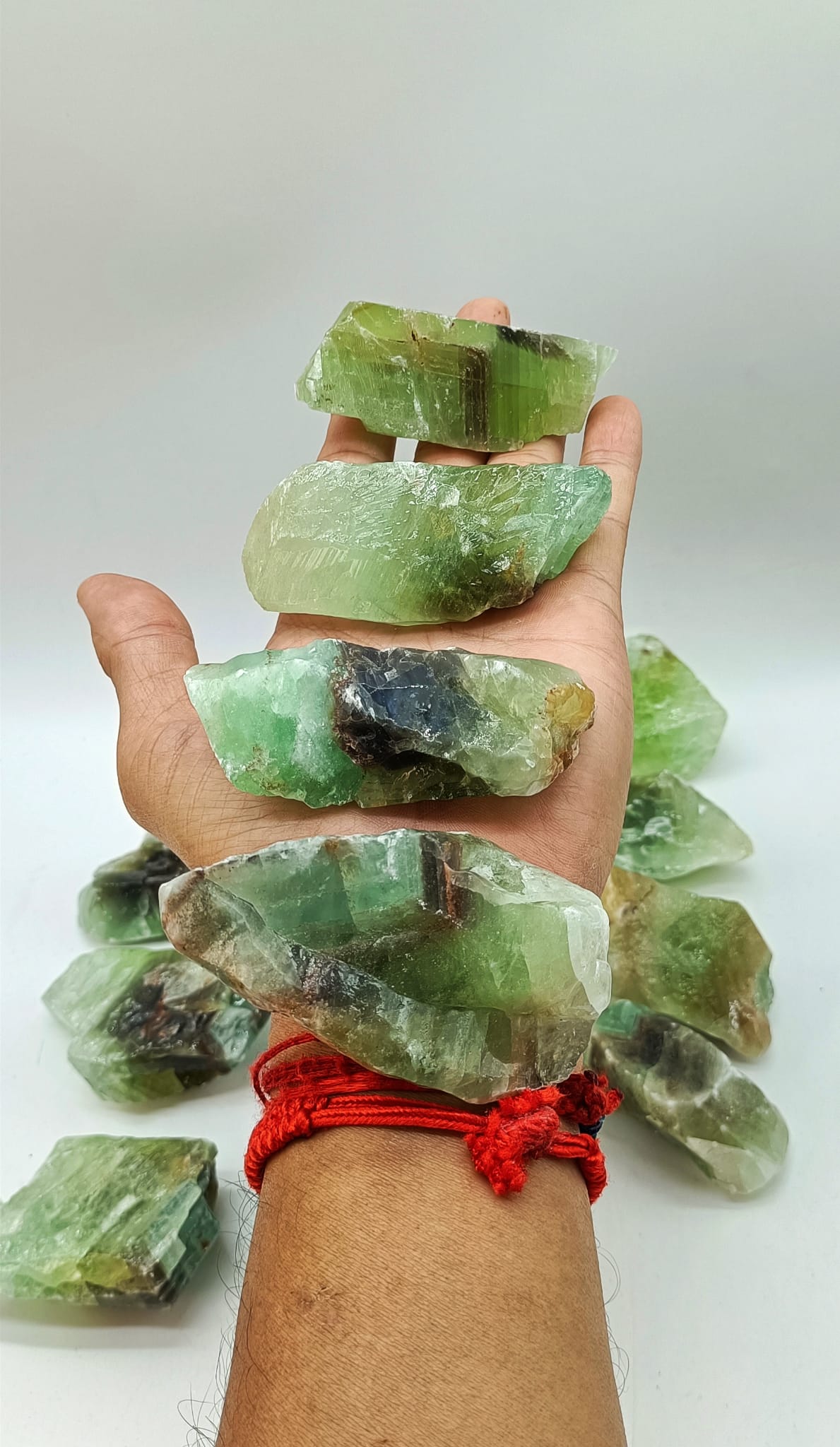 Green Calcite Large Crystal Wellness