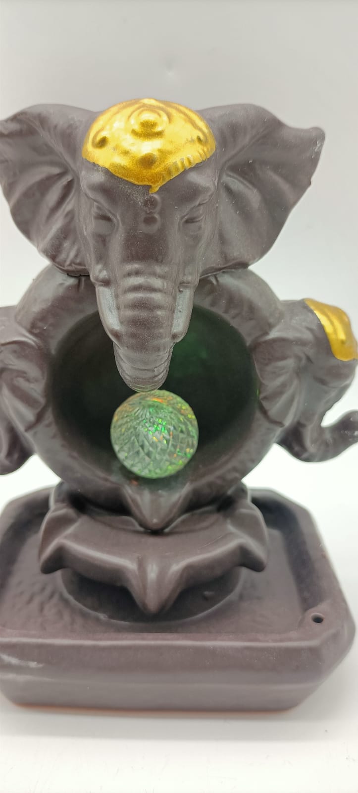 Ganesh Backflow Burner with Colour LED light Crystal Ball
