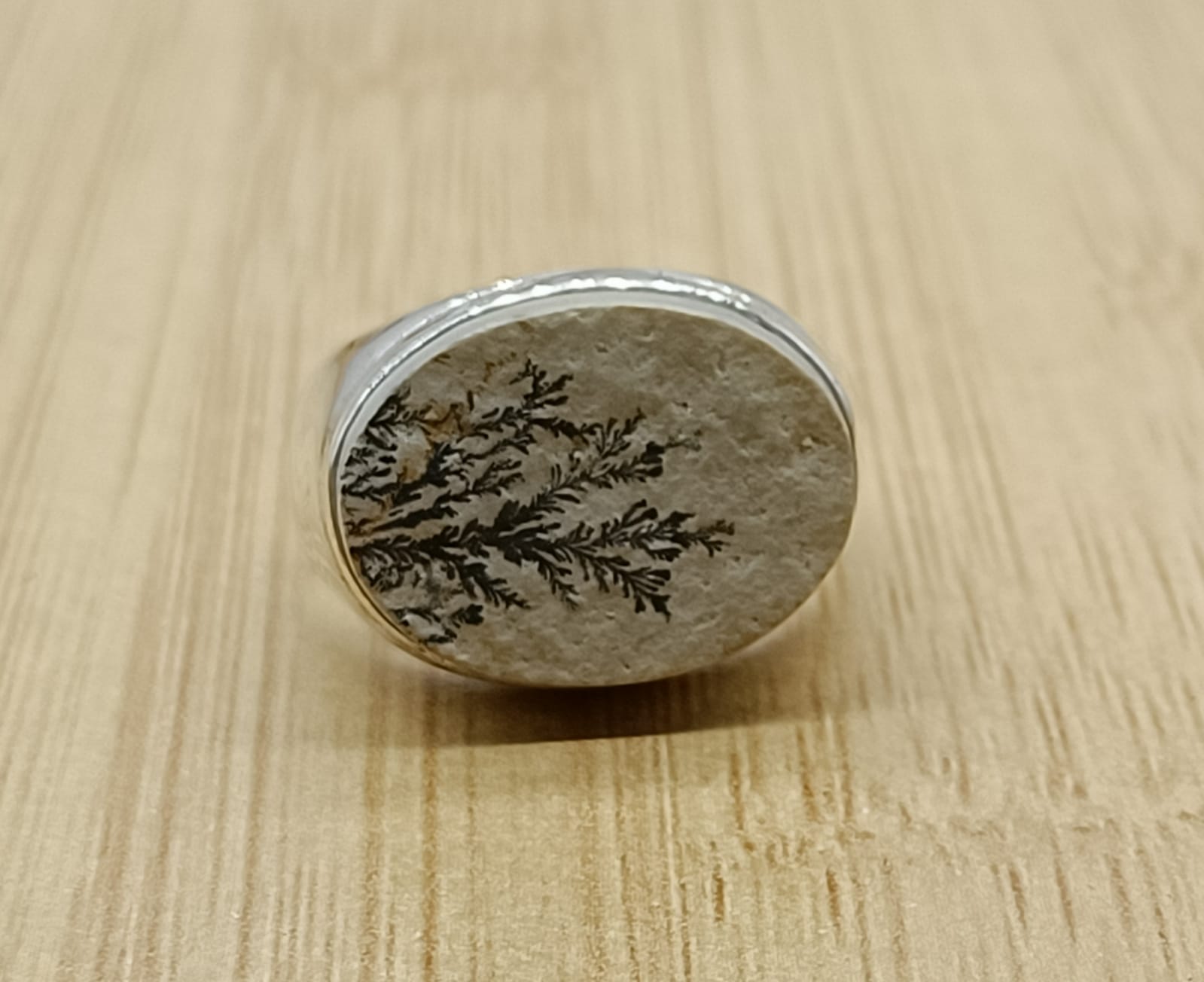 Psilomelane Dendrite 925 Sterling Silver Ring Size 9