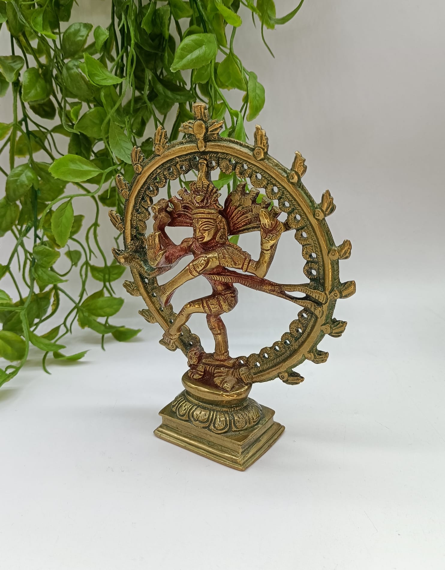 Brass Statue Shiva 170mm x 140mm x 45mm Crystal Wellness