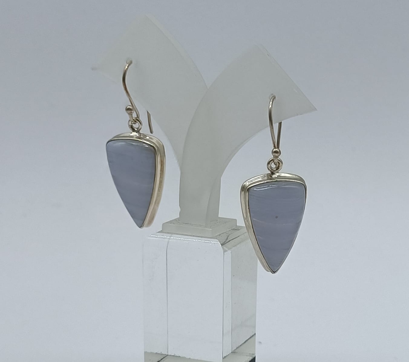 Blue Lace Agate 925 Sterling Silver Earring