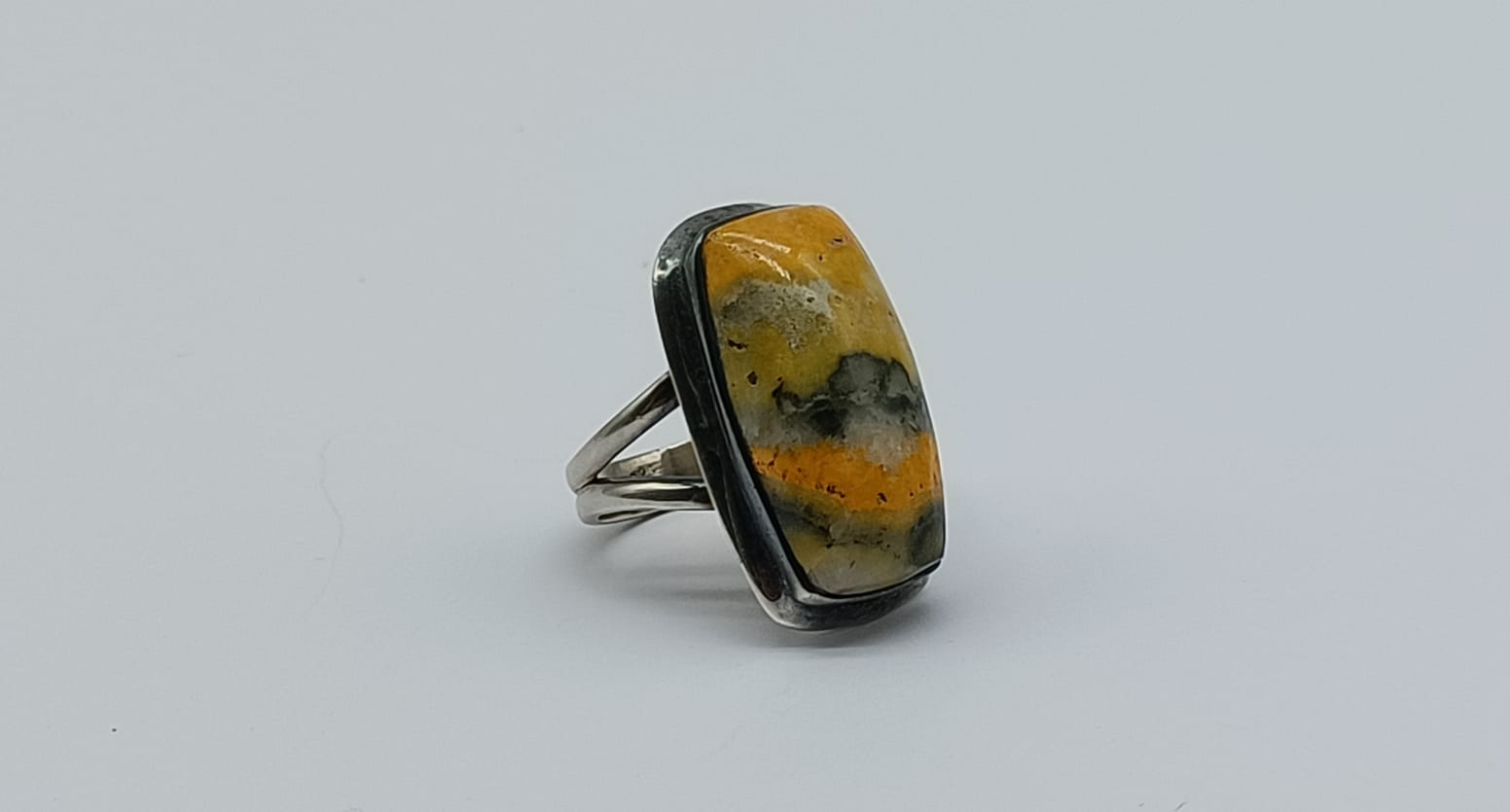 Bumble Bee Jasper 925 Sterling Silver Ring Size 7