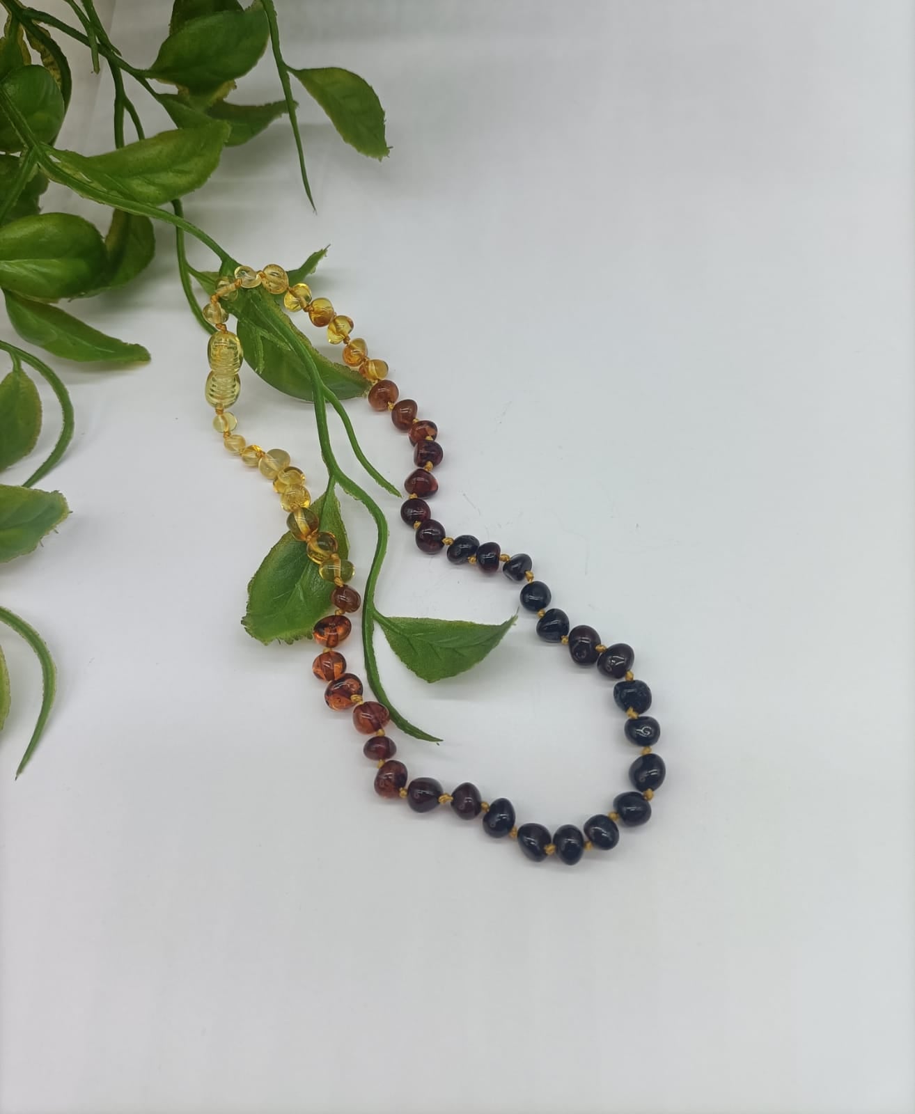 Baroque Rainbow Natural Baby Amber Necklace High Grade


