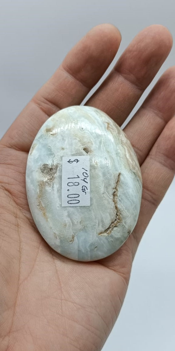 Caribbean Blue Calcite Palm Stone