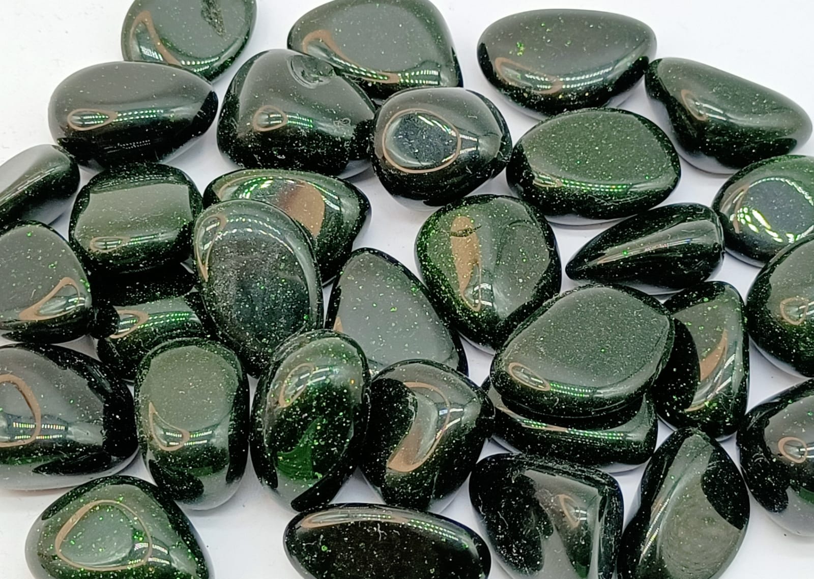 Green Goldstone Tumbled Stone