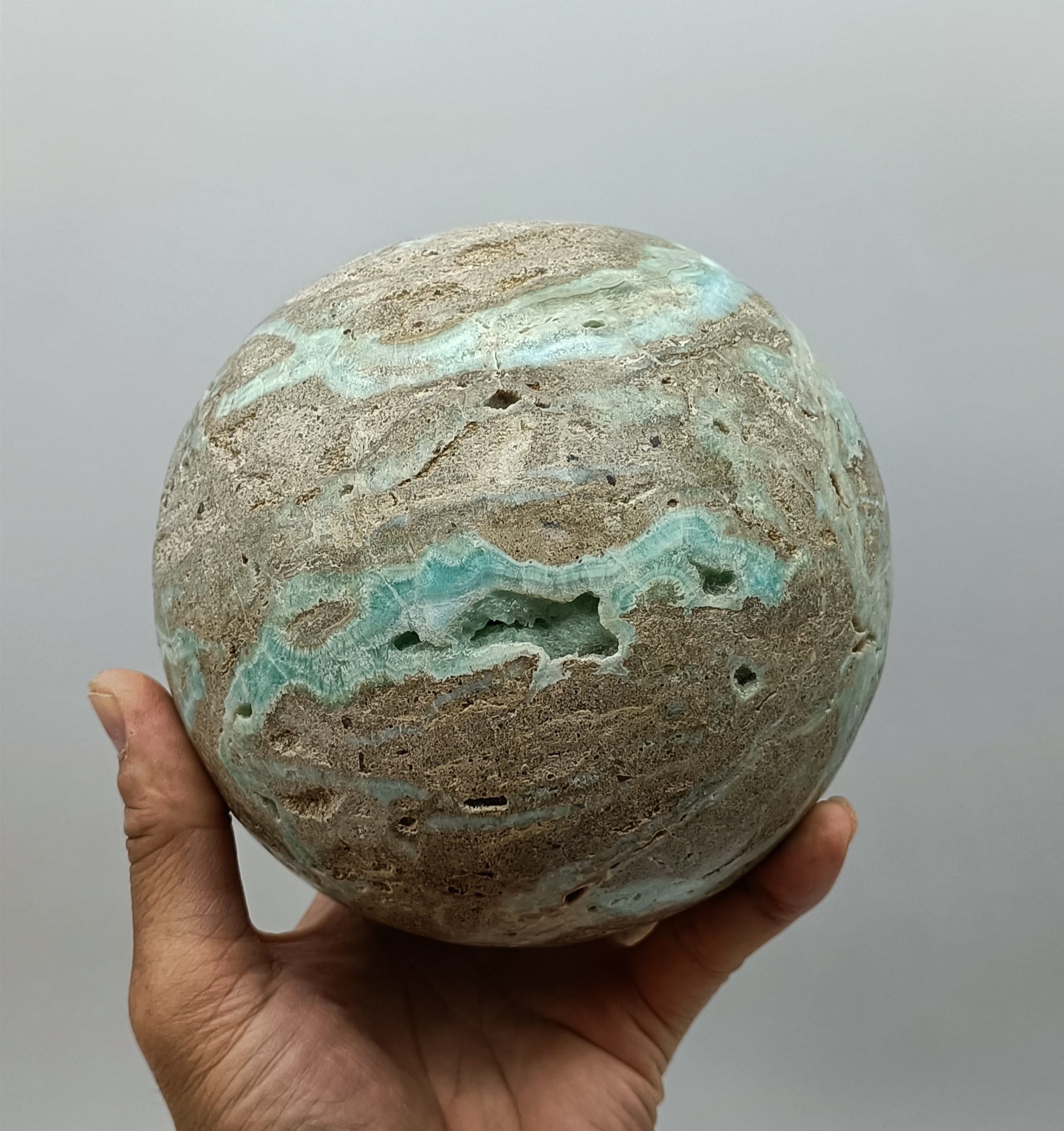 Blue Aragonite Sphere 3950g
