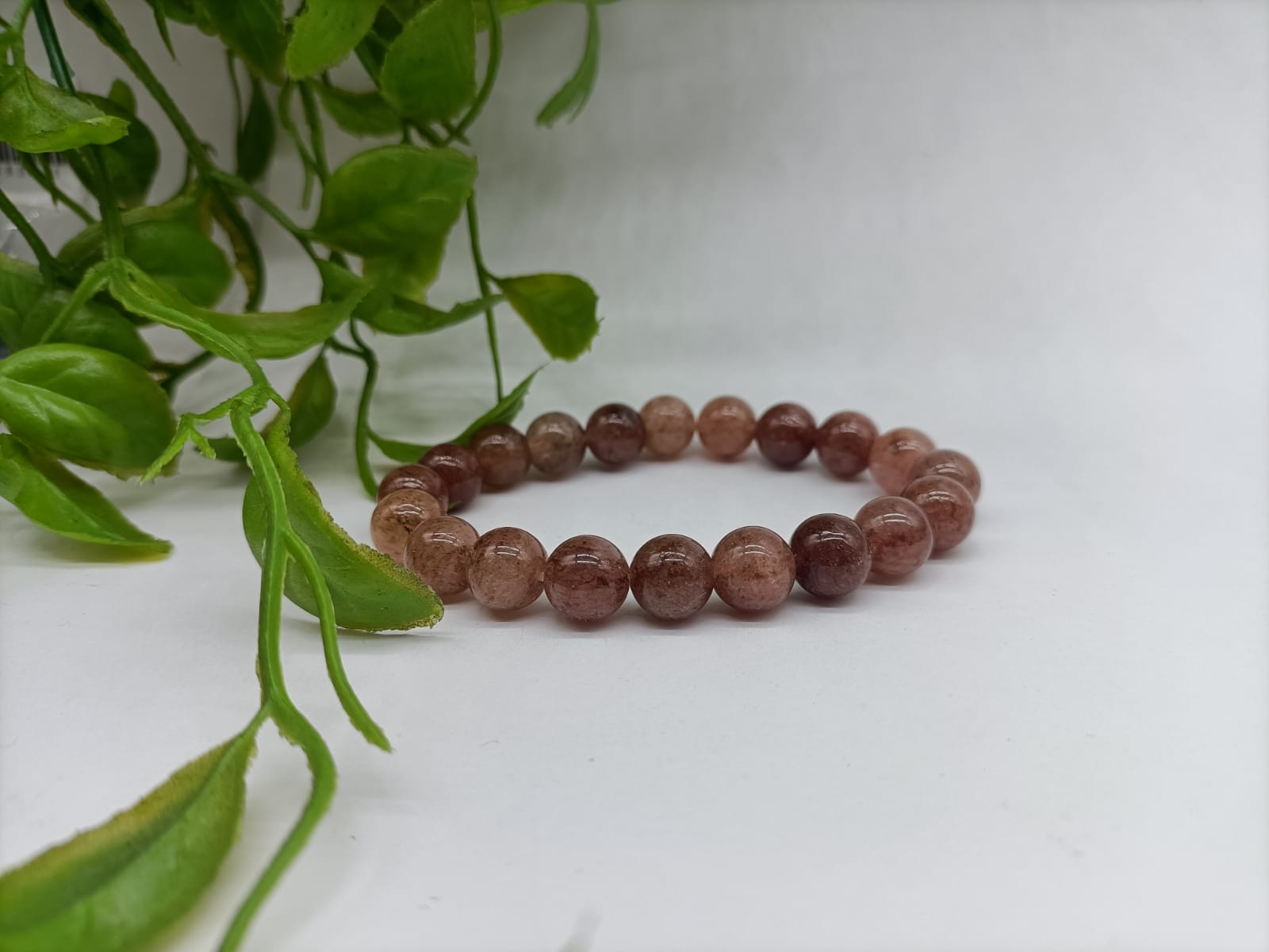 Strawberry Quartz Beads Bracelet Crystal Wellness