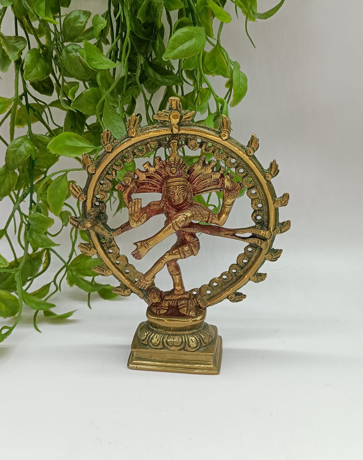 Brass Statue Shiva 170mm x 140mm x 45mm Crystal Wellness
