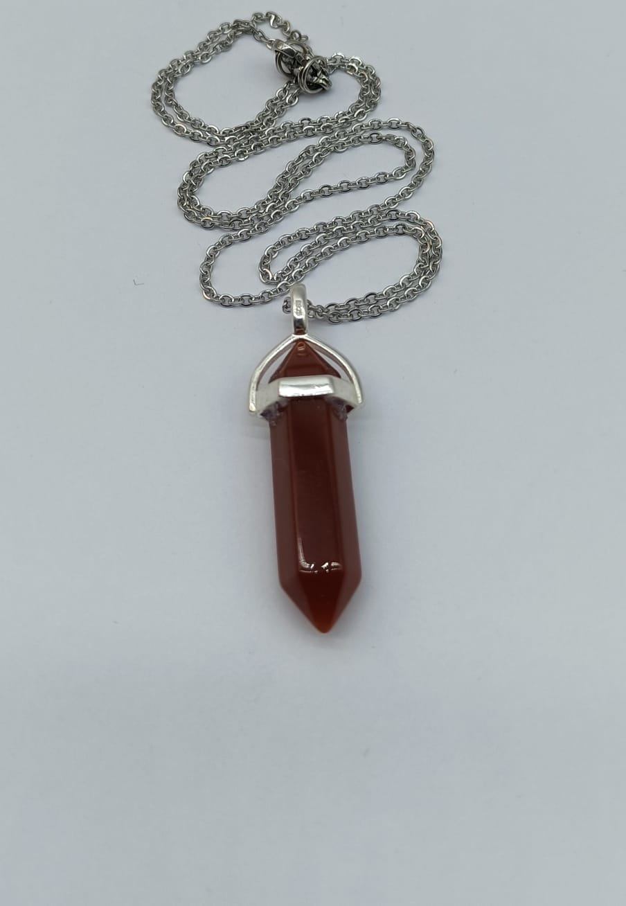 Carnelian Double Terminated 925 Silver Pendant