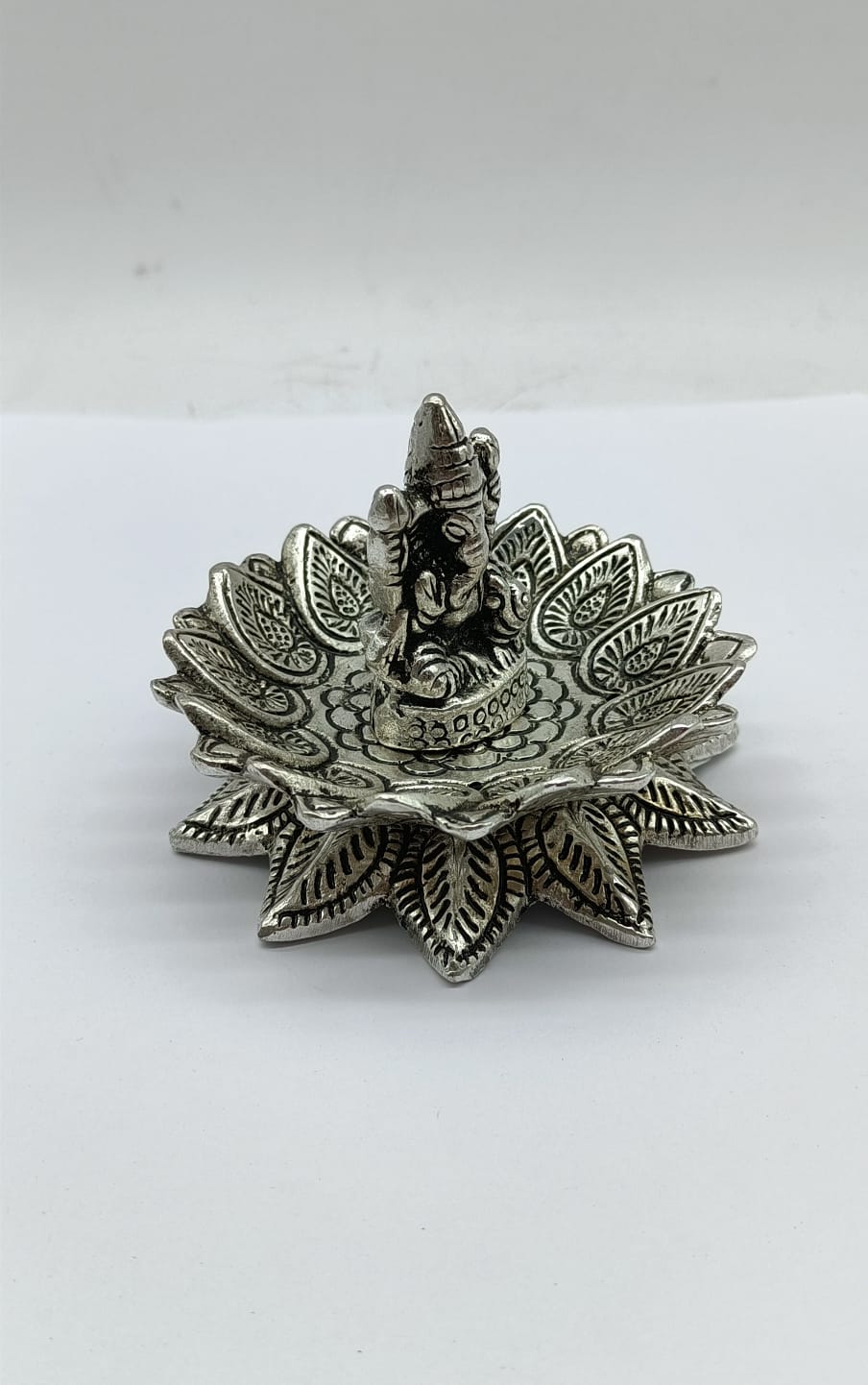 Ganesh Lotus Aluminium Incense Burner 6.5cm