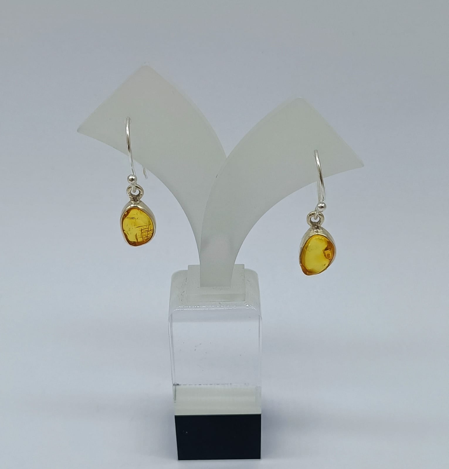 Baltic Amber 925 Sterling Silver Earring Crystal Wellness